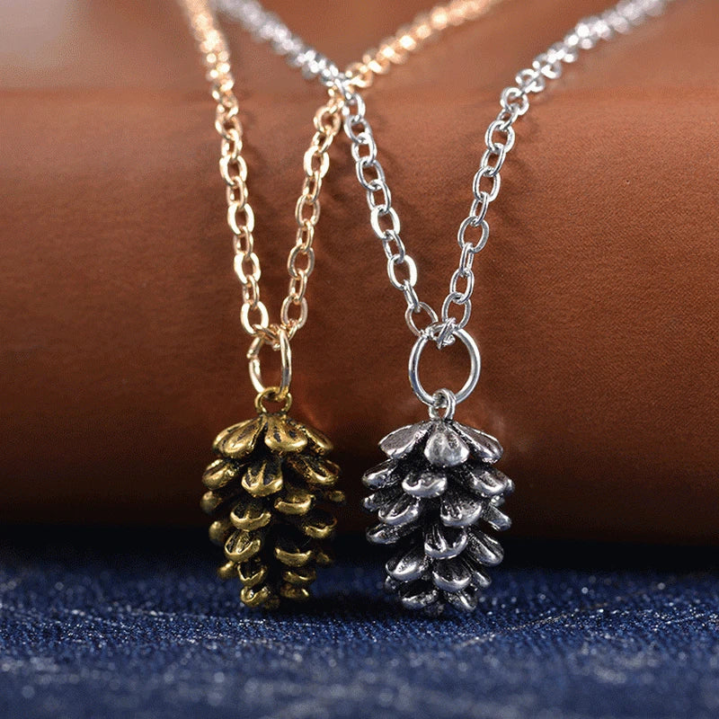 Collar con colgante de piña para mujer plata