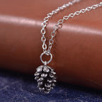 Collar con colgante de piña para mujer plata