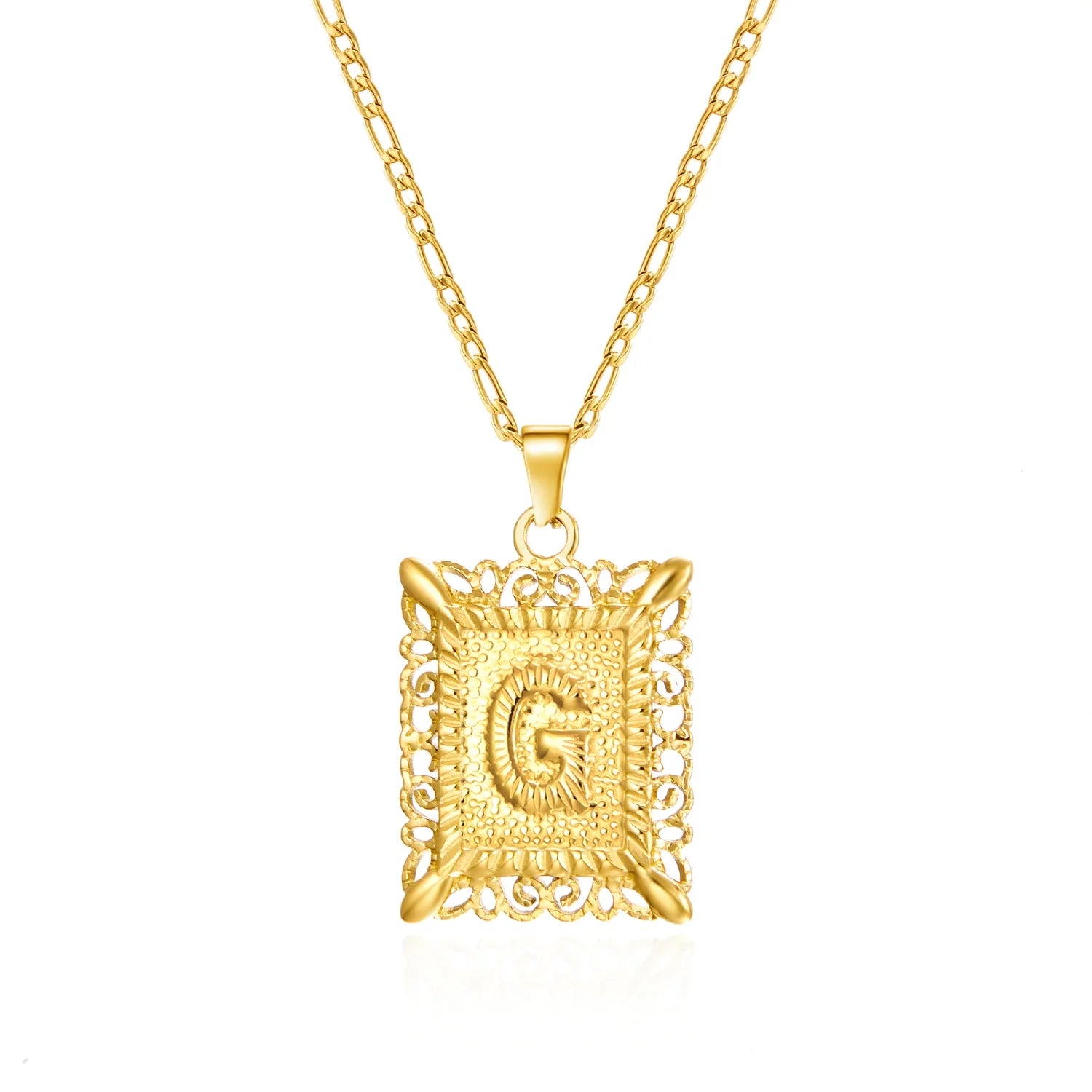 Collar con colgante rectangular con inicial g