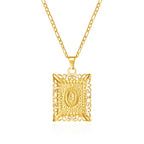 Collar con colgante rectangular con inicial o