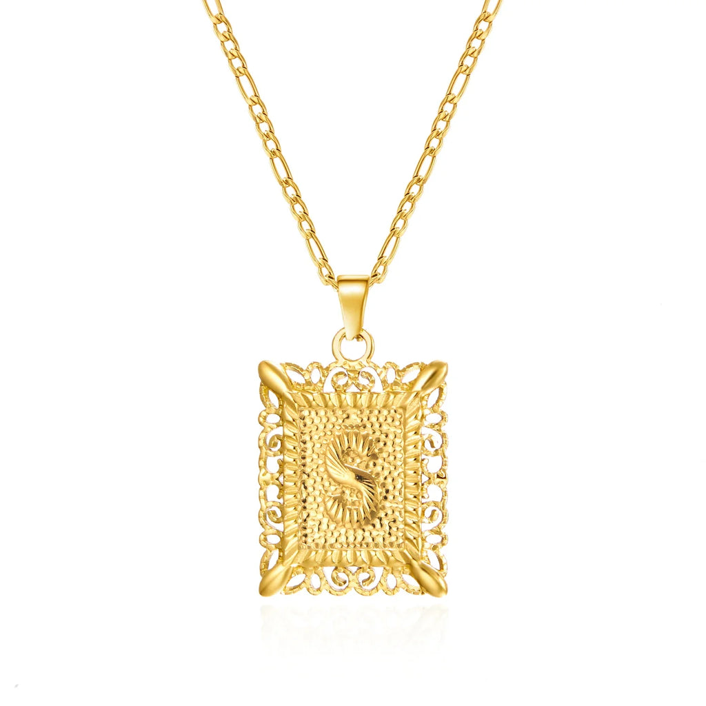 Collar con colgante rectangular con inicial s