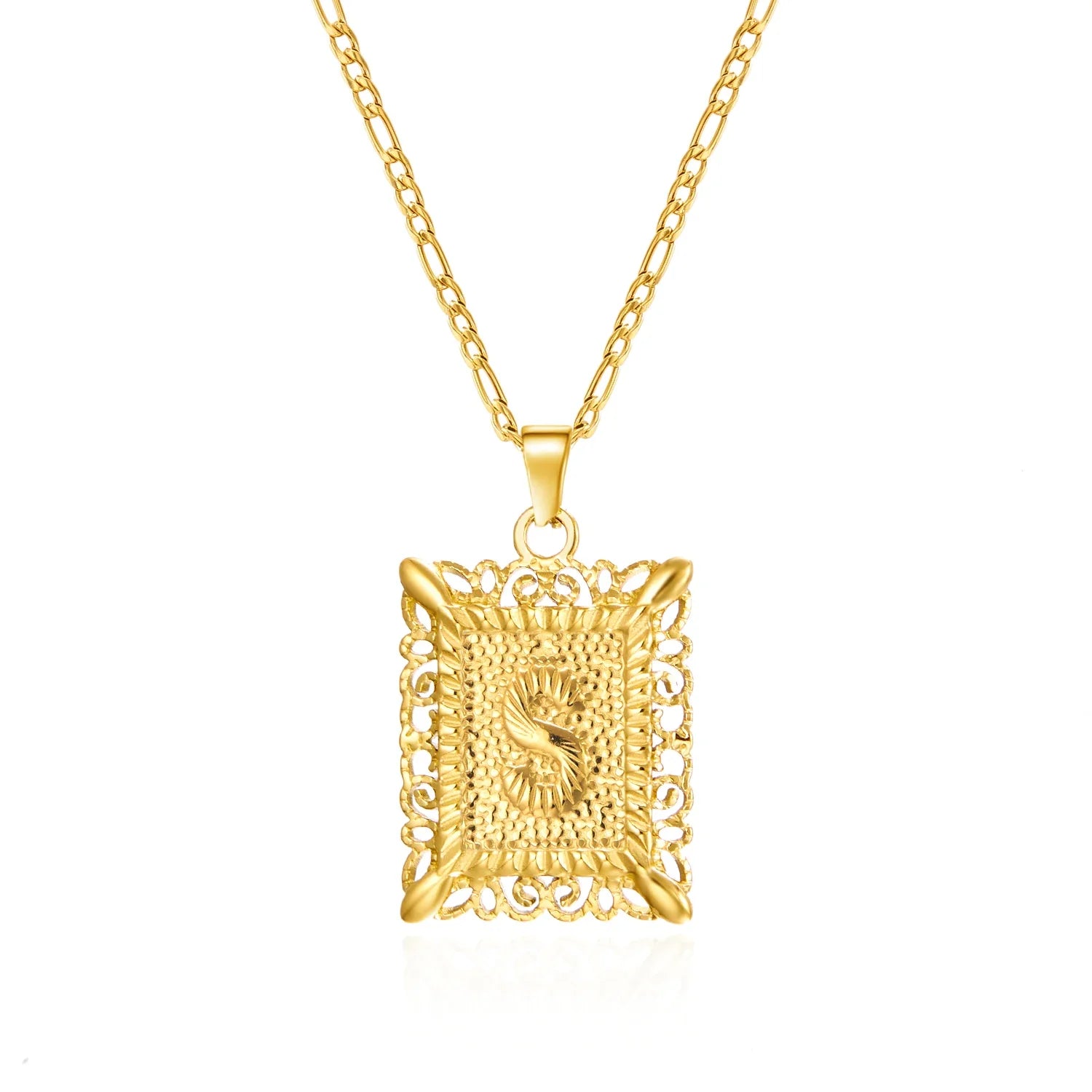 Collar con colgante rectangular con inicial s