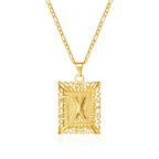 Collar con colgante rectangular con inicial x