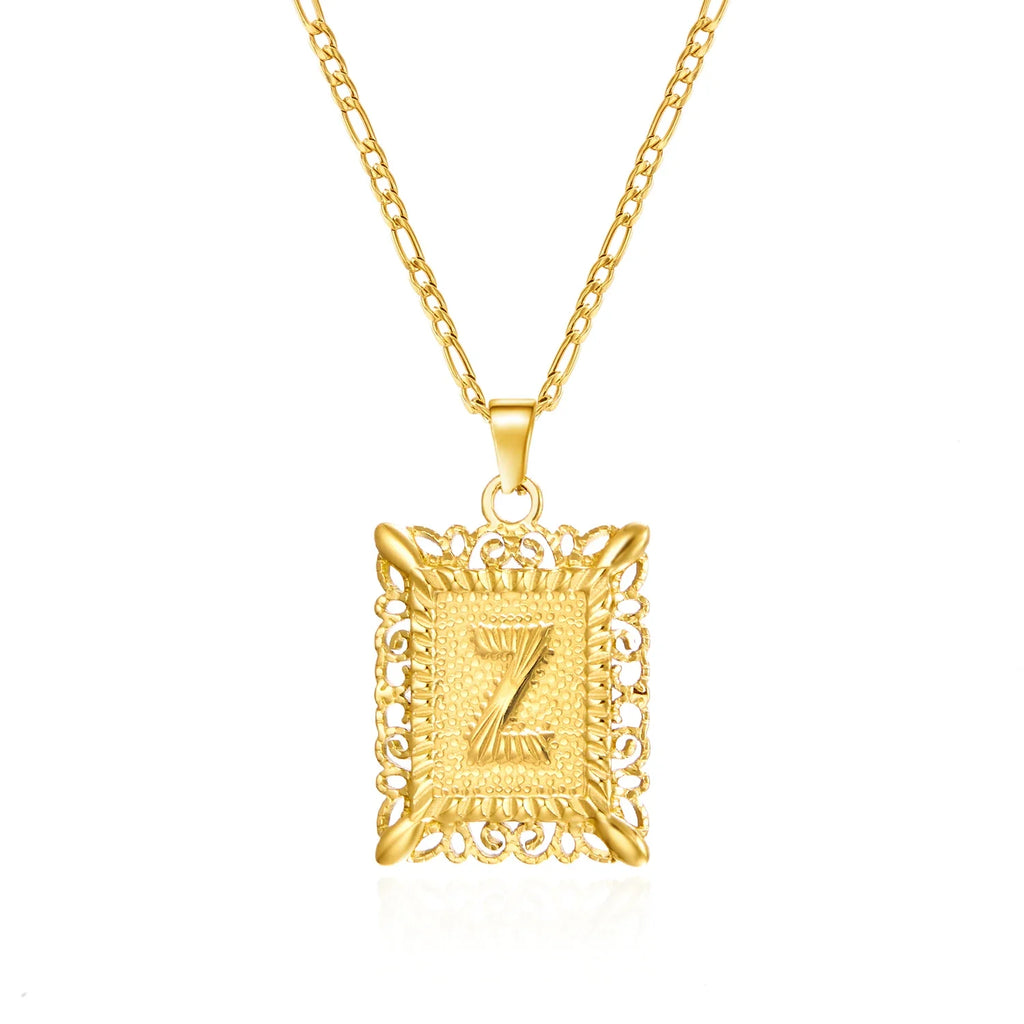 Collar con colgante rectangular con inicial z