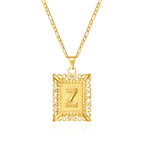 Collar con colgante rectangular con inicial z
