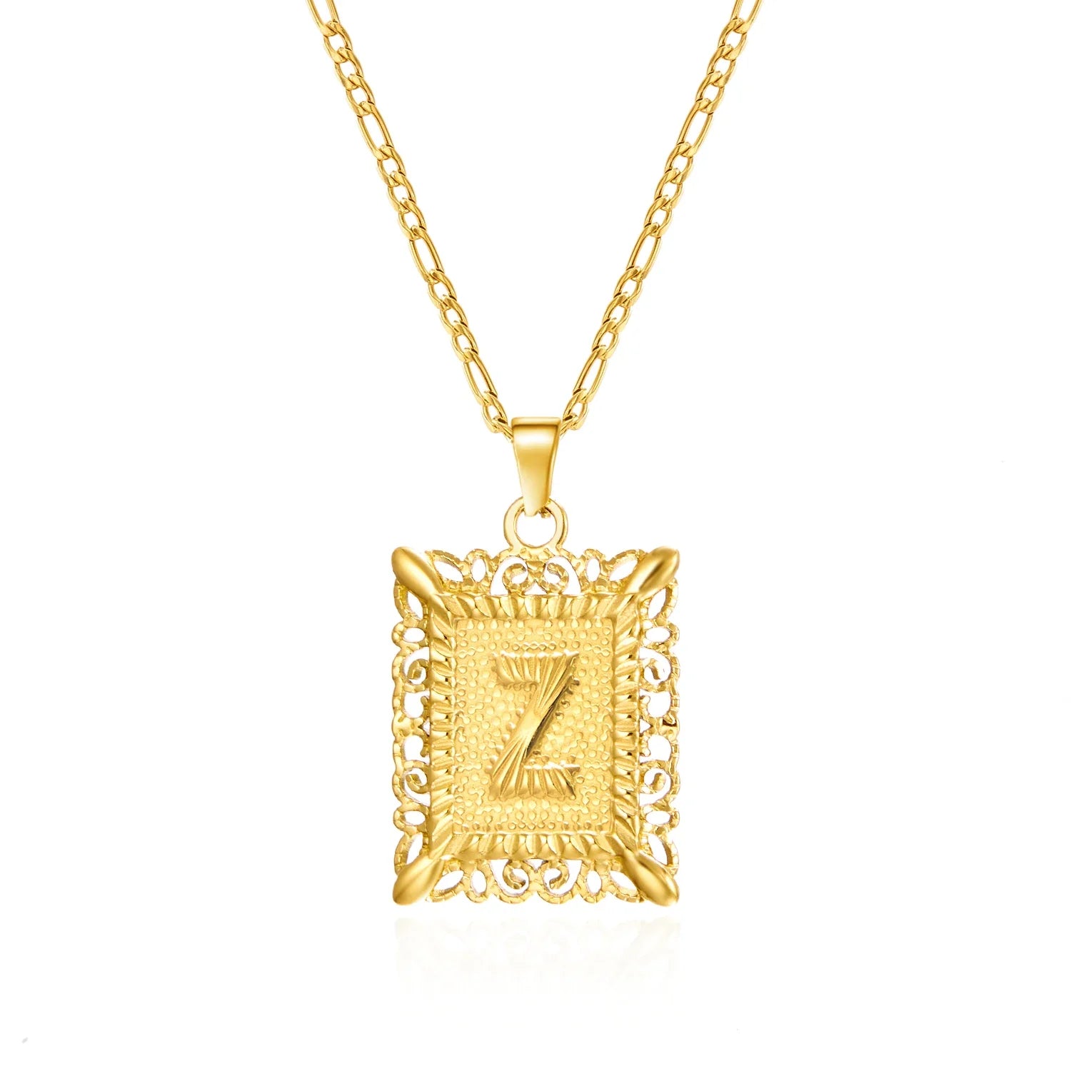 Collar con colgante rectangular con inicial z