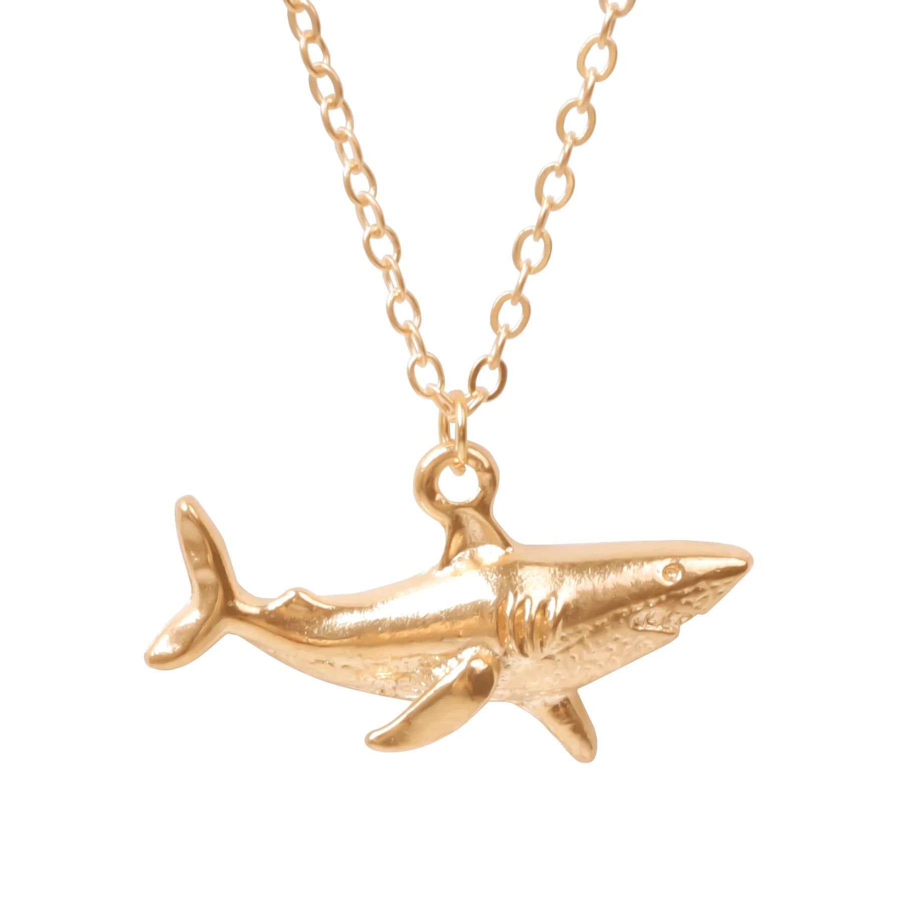 Collar con Colgante de Tiburón dorado