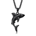 Collar con Colgante de Tiburón para Hombre negro