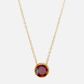 Collar con colgante redondo de piedra de nacimiento para mujer 
