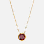 Collar con colgante redondo de piedra de nacimiento para mujer 