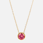 Collar con colgante redondo de piedra de nacimiento para mujer 