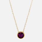 Collar con colgante redondo de piedra de nacimiento para mujer 