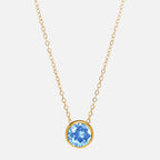 Collar con colgante redondo de piedra de nacimiento para mujer 