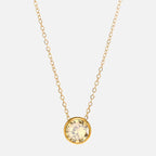Collar con colgante redondo de piedra de nacimiento para mujer 