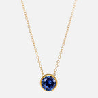 Collar con colgante redondo de piedra de nacimiento para mujer 