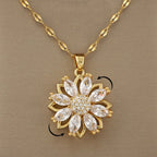 Collar con Colgante Giratorio Flor Anti-Estrés para Mujer