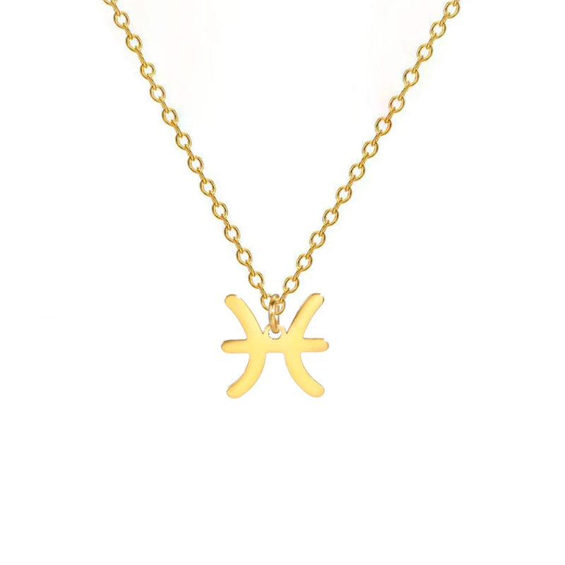 Collar con colgante dorado signo del zodiaco