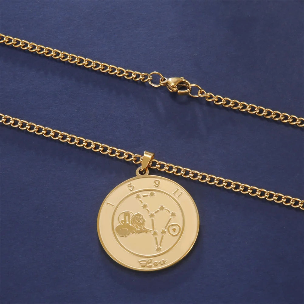 Collar con Colgante Signo del Zodiaco Astrológico para Hombre o Mujer