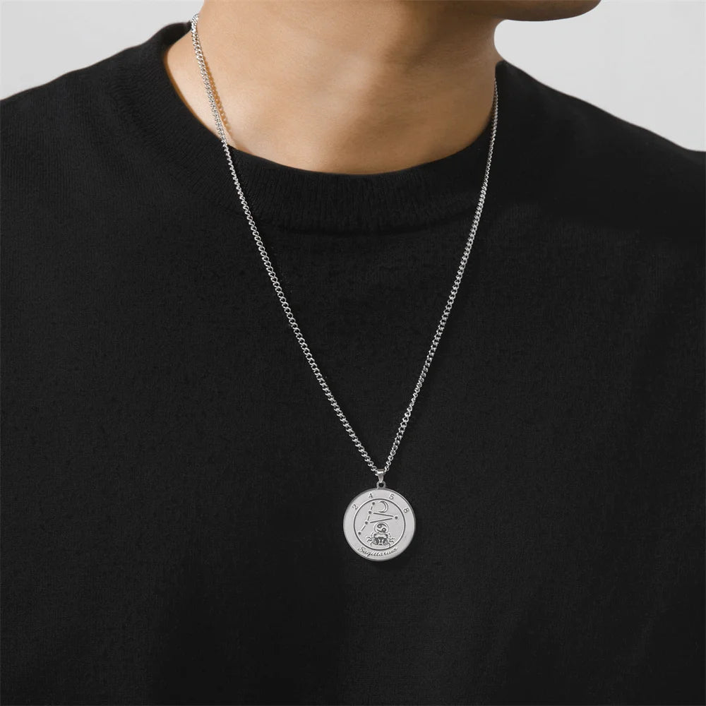 Collar con Colgante Signo del Zodiaco Astrológico para Hombre o Mujer