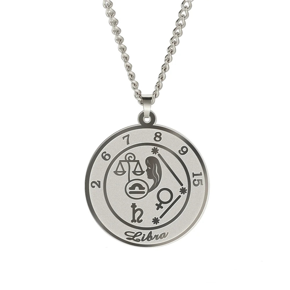 Collar con Colgante Signo del Zodiaco Astrológico para Hombre o Mujer