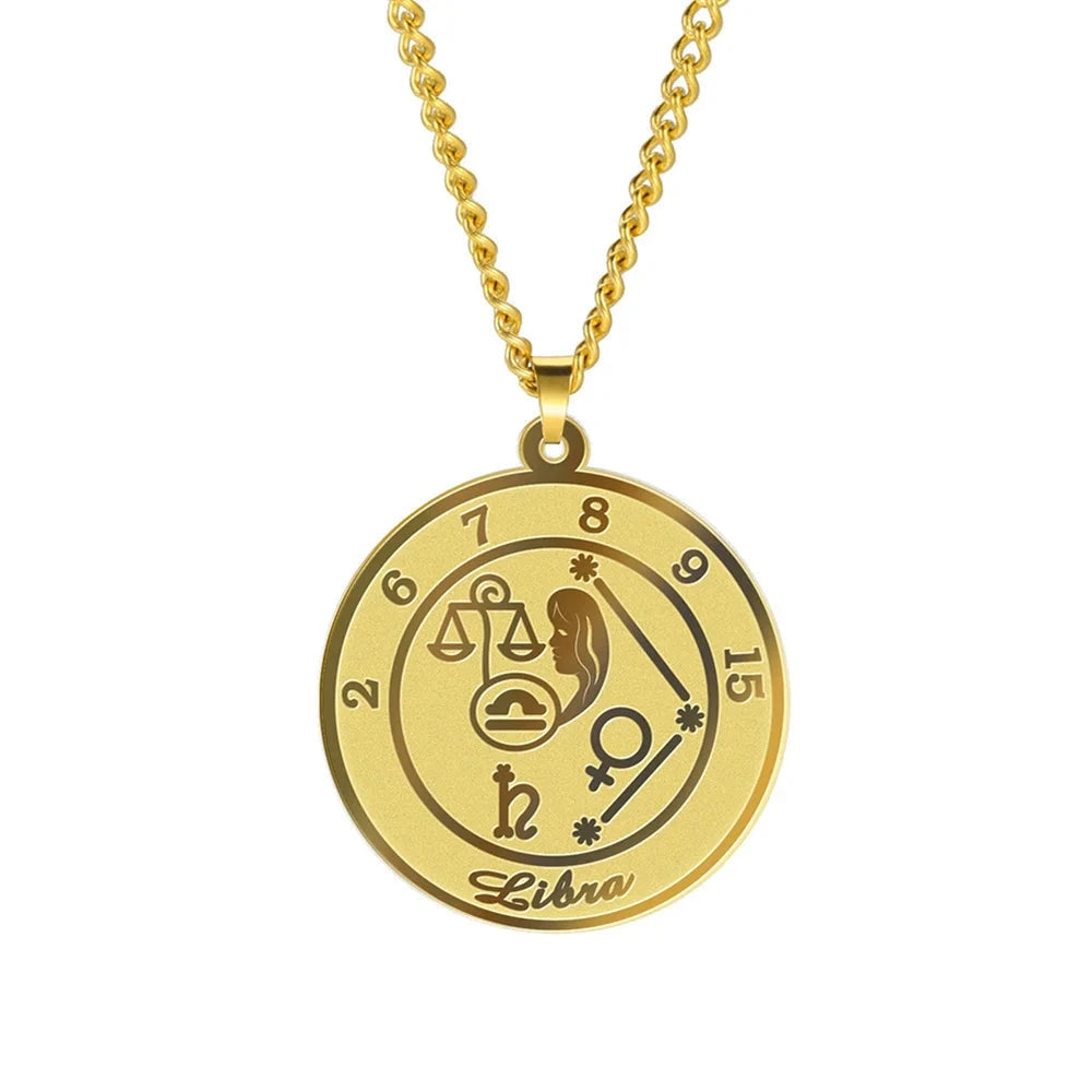 Collar con Colgante Signo del Zodiaco Astrológico para Hombre o Mujer