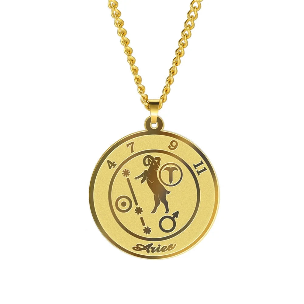 Collar con Colgante Signo del Zodiaco Astrológico para Hombre o Mujer