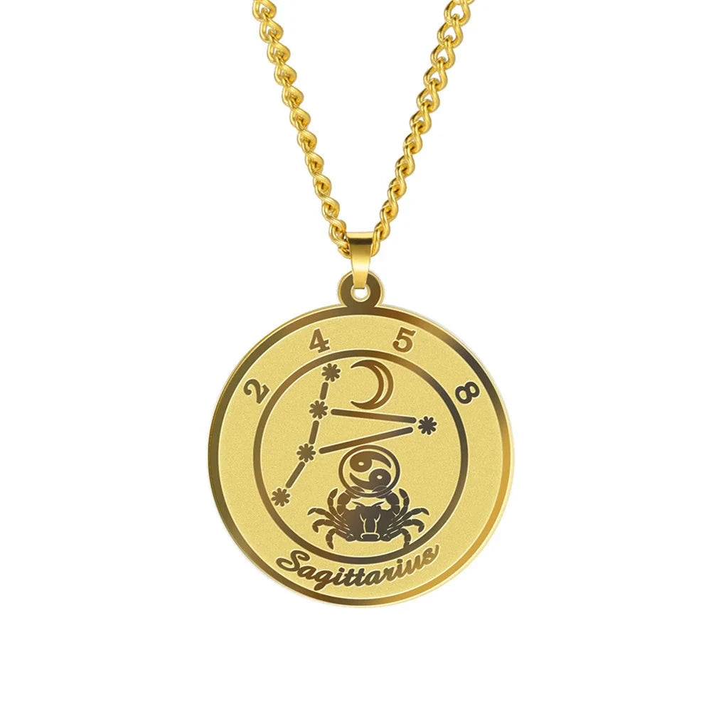 Collar con Colgante Signo del Zodiaco Astrológico para Hombre o Mujer