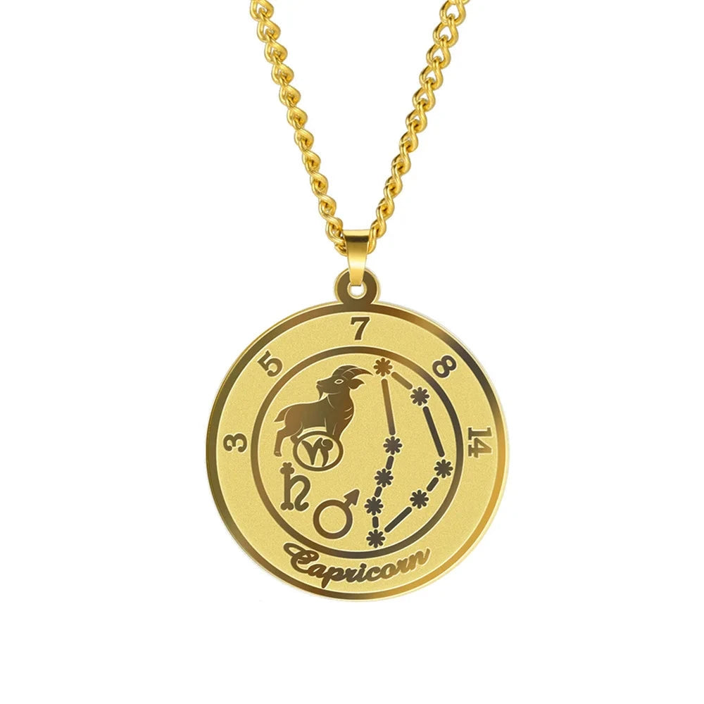 Collar con Colgante Signo del Zodiaco Astrológico para Hombre o Mujer