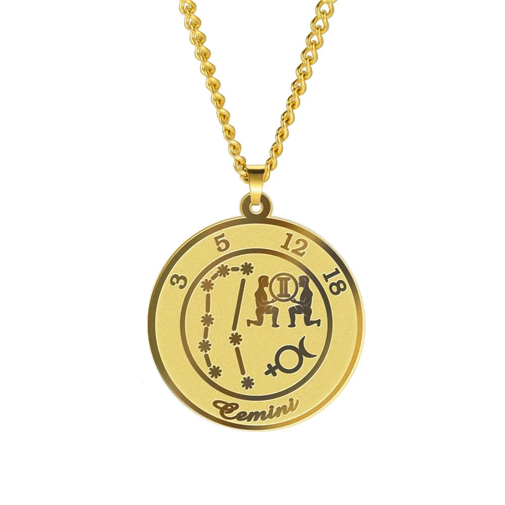Collar con Colgante Signo del Zodiaco Astrológico para Hombre o Mujer