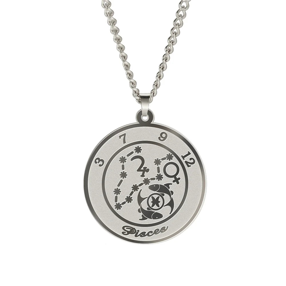 Collar con Colgante Signo del Zodiaco Astrológico para Hombre o Mujer