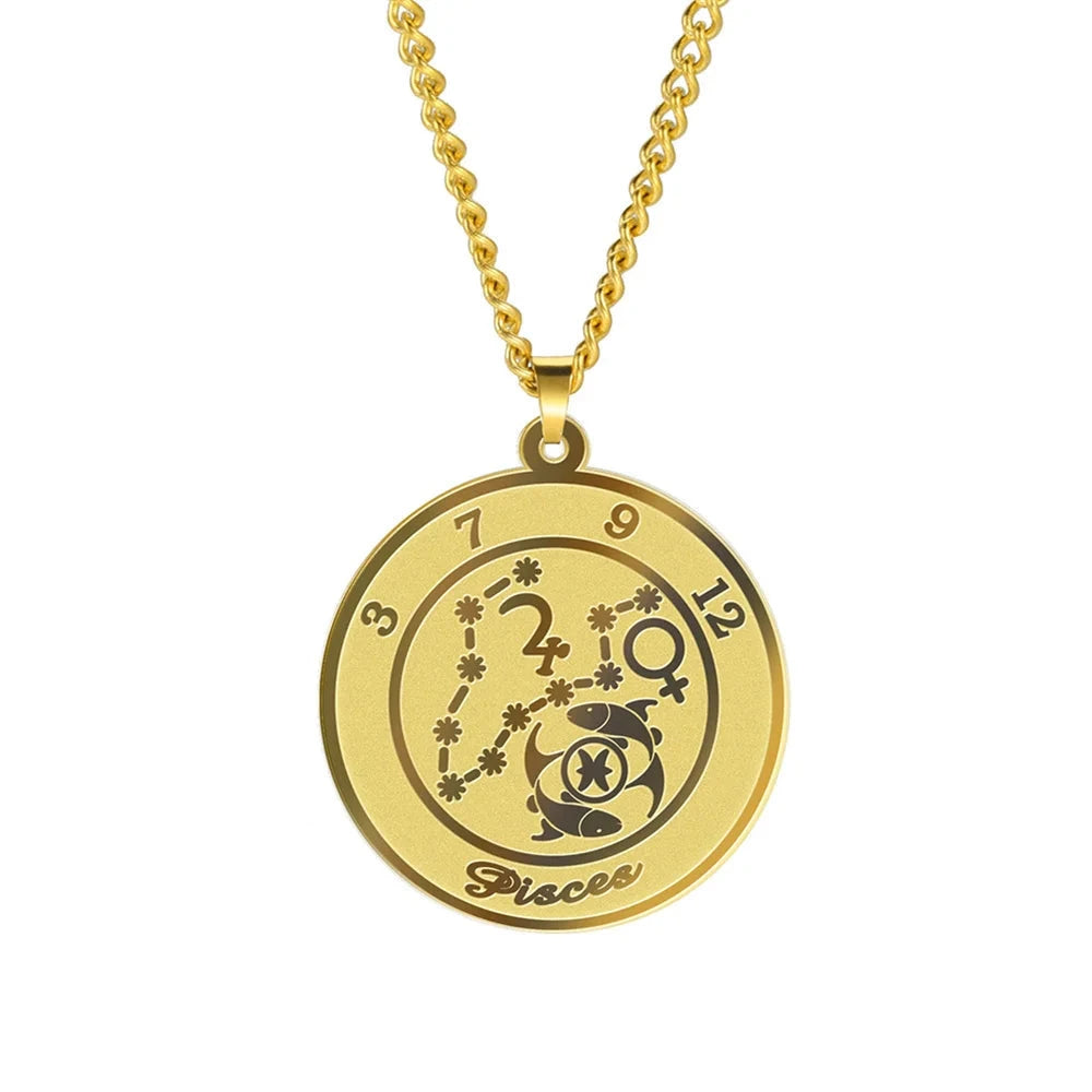 Collar con Colgante Signo del Zodiaco Astrológico para Hombre o Mujer