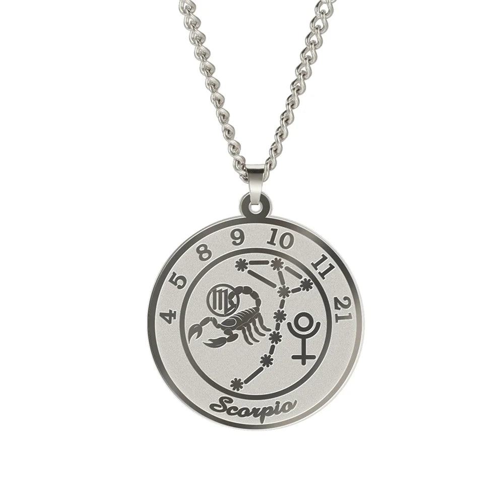 Collar con Colgante Signo del Zodiaco Astrológico para Hombre o Mujer