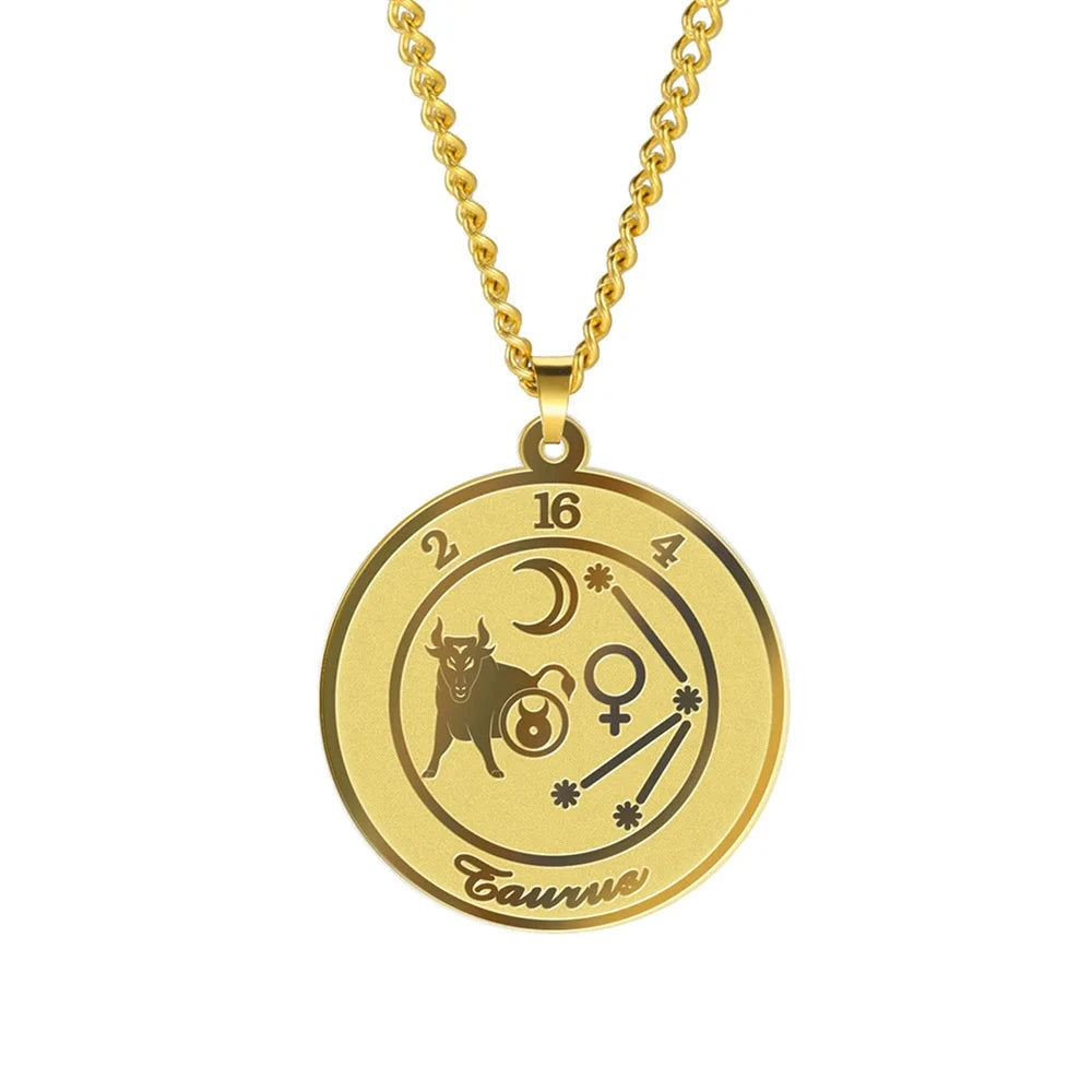 Collar con Colgante Signo del Zodiaco Astrológico para Hombre o Mujer