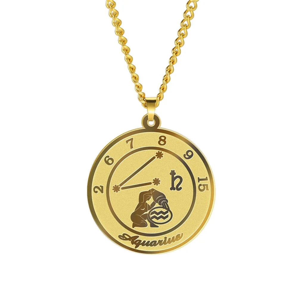 Collar con Colgante Signo del Zodiaco Astrológico para Hombre o Mujer