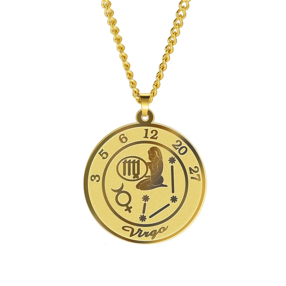 Collar con Colgante Signo del Zodiaco Astrológico para Hombre o Mujer
