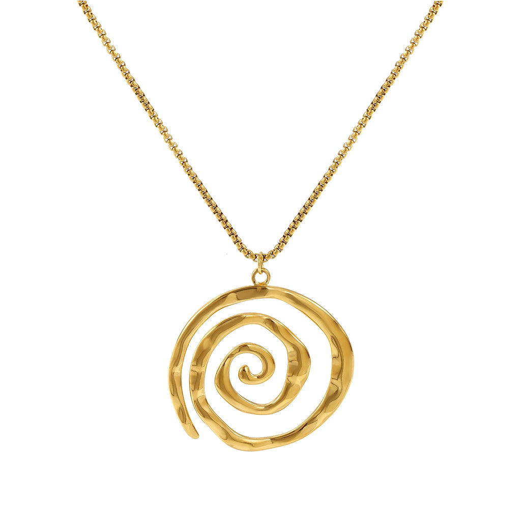 Collar con colgante espiral dorado