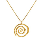 Collar con colgante espiral dorado