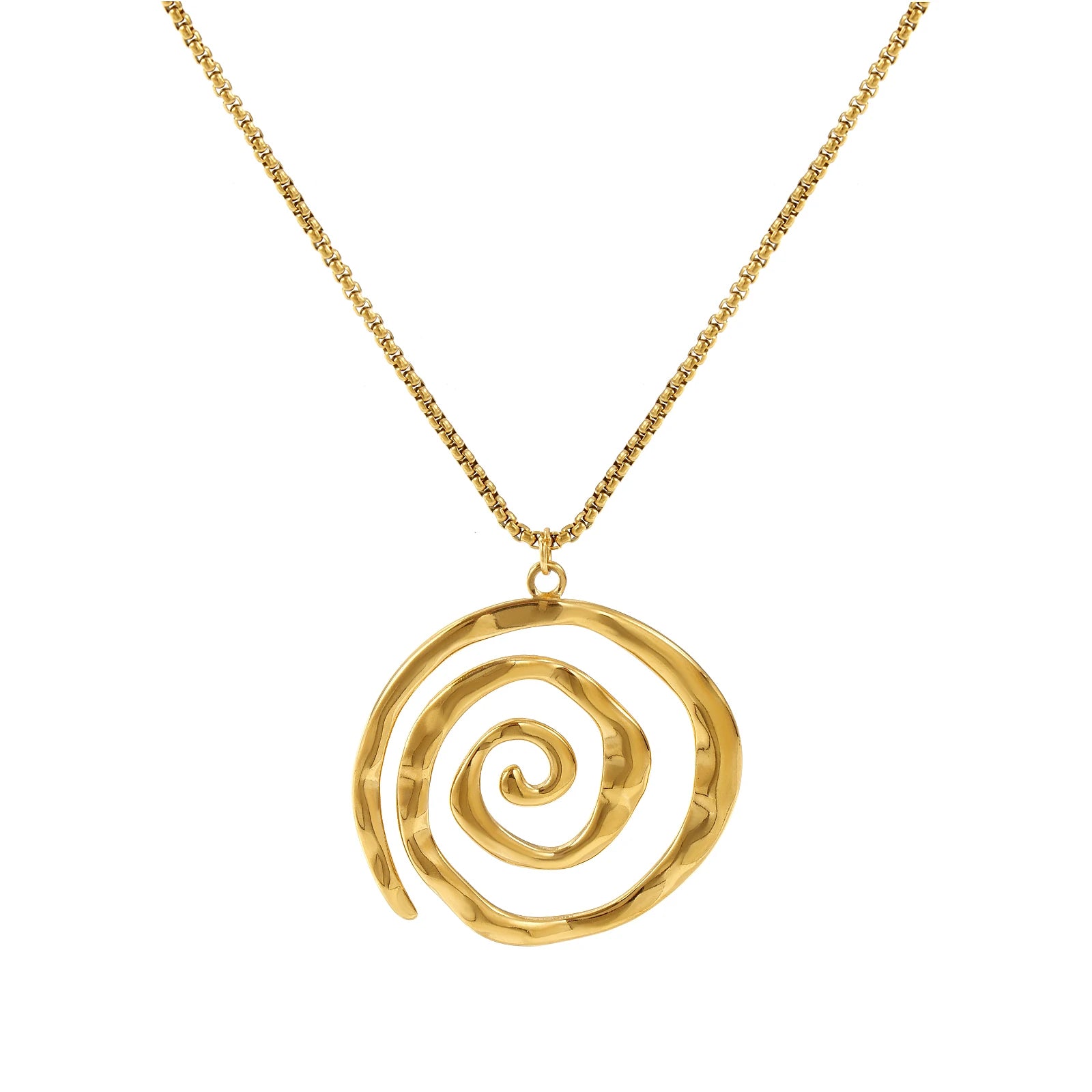 Collar con colgante espiral dorado