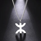 Collar con colgante simbólico bereber "yaz" árabe para mujer plata