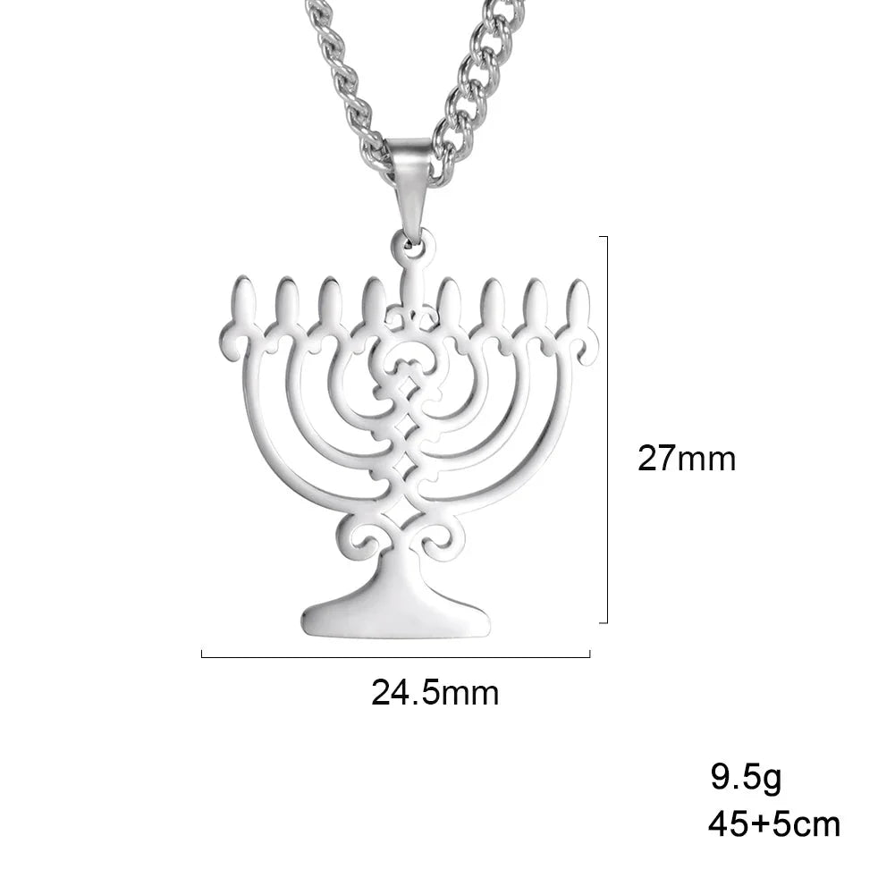 Collar con colgante simbólico judío Menorah