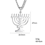 Collar con colgante simbólico judío Menorah