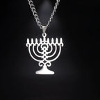 Collar con colgante simbólico judío Menorah