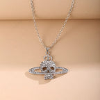 Collar con Colgante de Calavera con Strass