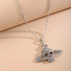 Collar con Colgante de Calavera con Strass