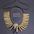 Necklace with "Odin" skull pendant and skeleton in bone-effect resin