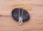 Collar con colgante Tongue Ojo Azul y Circonita