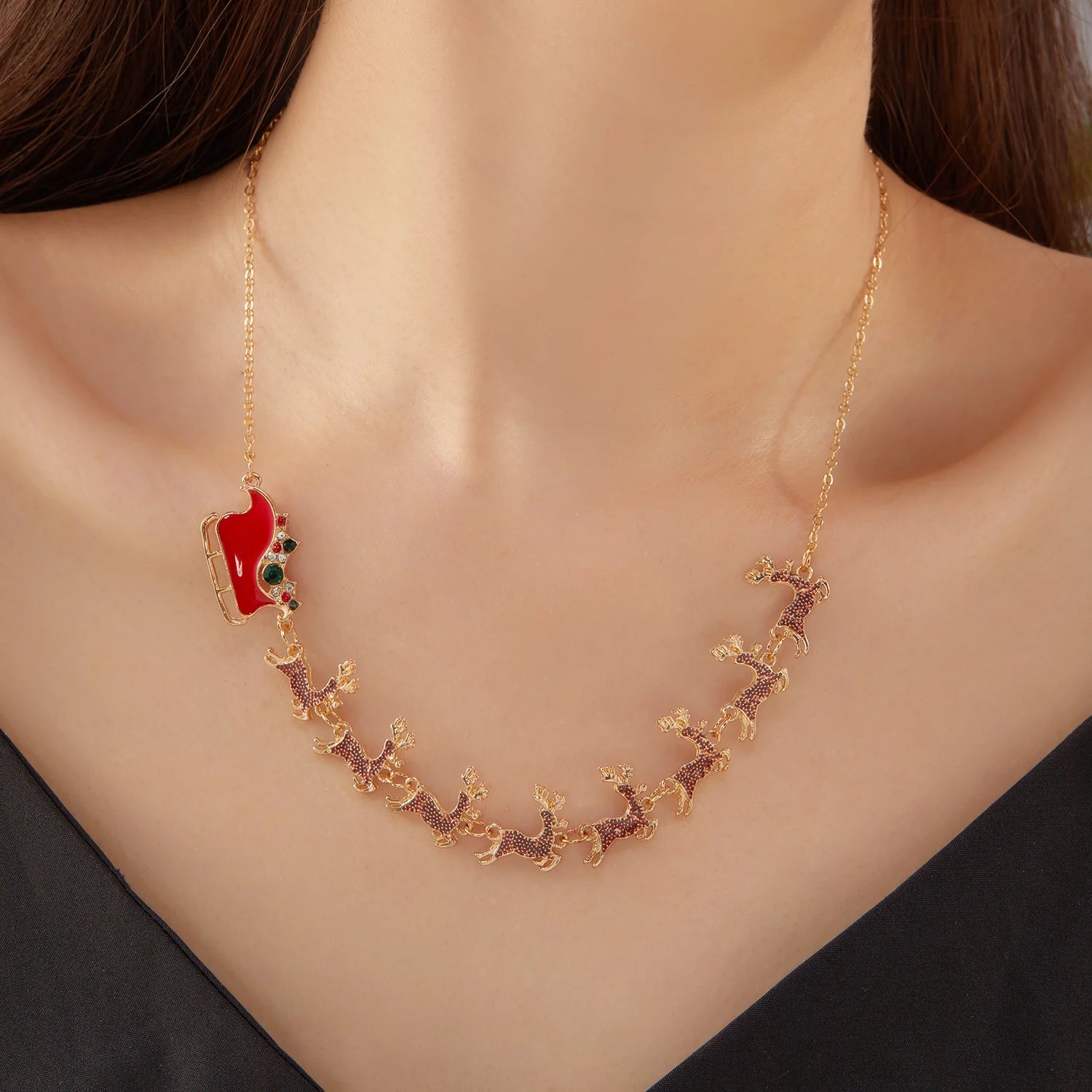 Collar con Colgante Trineo de Navidad