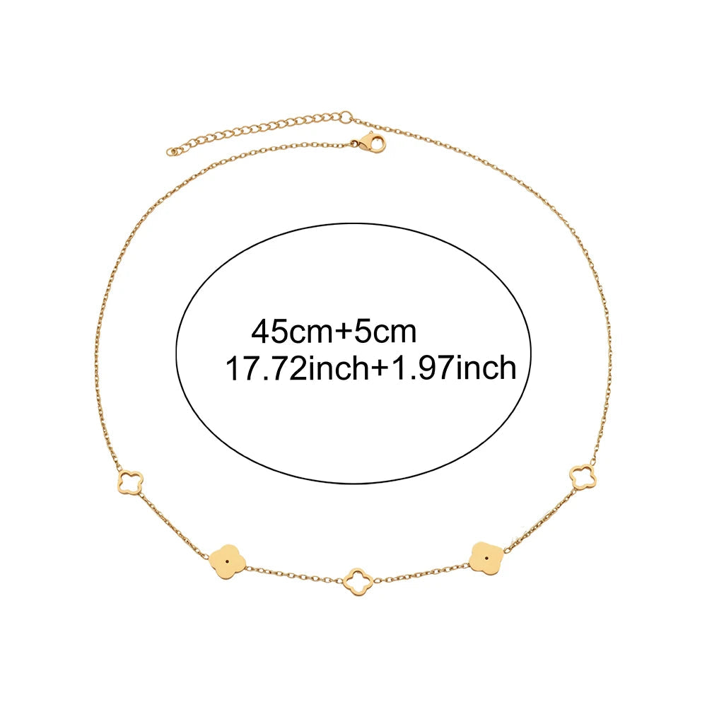 Collar con Colgante de Trébol de 4 Hojas 