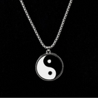 Collar con Colgante Yin Yang Negro y Blanco