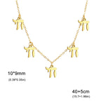 Collar con colgantes de letra hebrea Chai judío oro